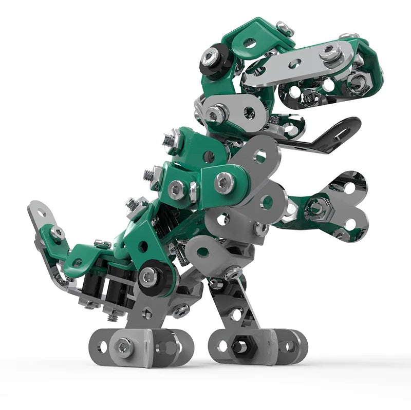 HKM-736083 Stainless Steel 3D Dinosaur Puzzle Blocks Toy Set for DIY Assembly - Educational Building Fun for All Ages