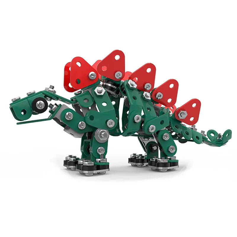 HKM-736083 Stainless Steel 3D Dinosaur Puzzle Blocks Toy Set for DIY Assembly - Educational Building Fun for All Ages
