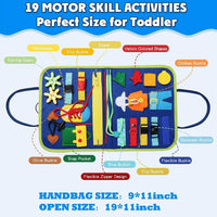 HKM-736147 Dinosaur Sensory Busy Board for Toddlers - Montessori Educational Toy for Ages 0-7