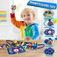 HKM-736147 Dinosaur Sensory Busy Board for Toddlers - Montessori Educational Toy for Ages 0-7