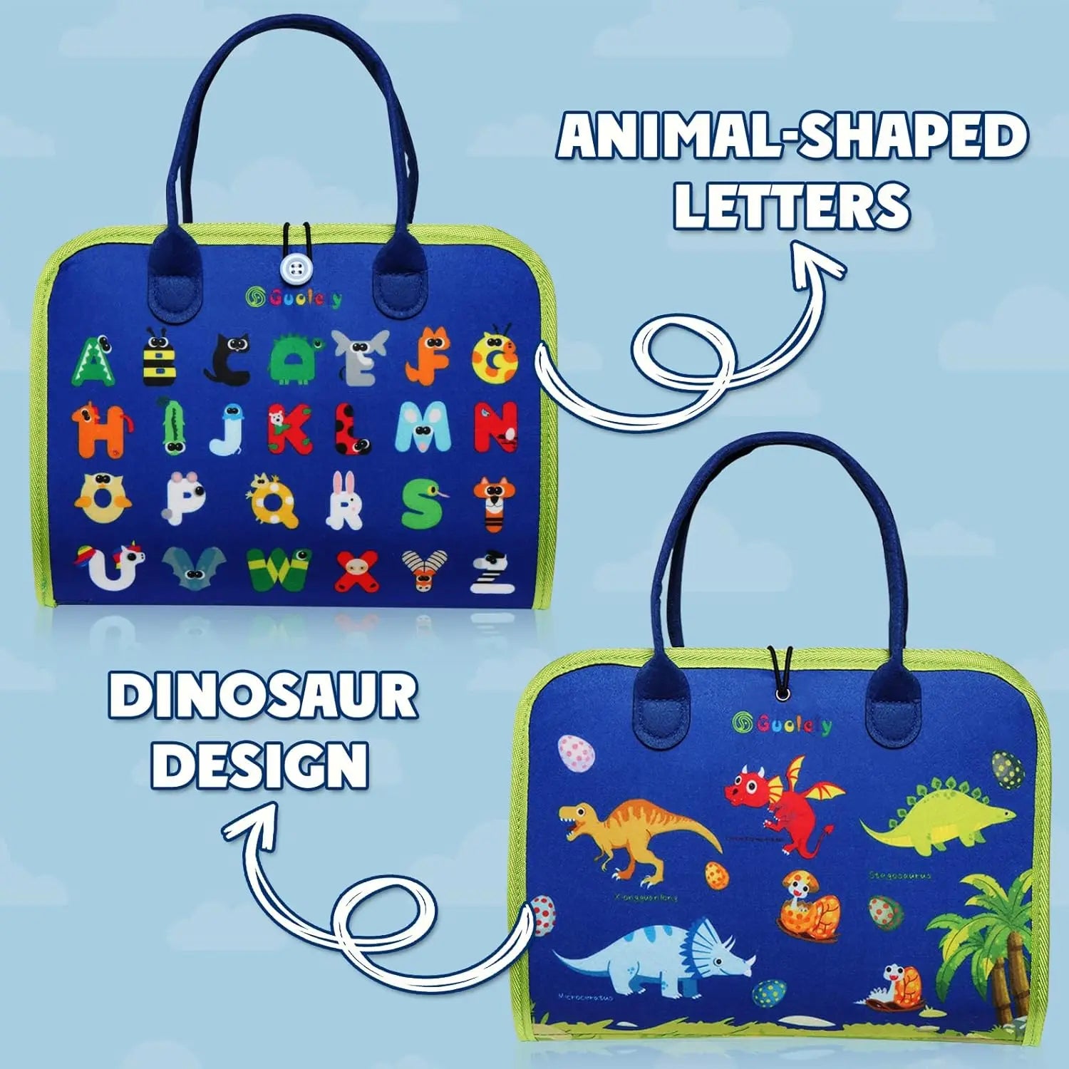 HKM-736147 Dinosaur Sensory Busy Board for Toddlers - Montessori Educational Toy for Ages 0-7