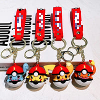 HKM-736339 Cartoon Car Keychain 3D Rubber Pendant for Backpack and Key Ring, Perfect for Birthdays