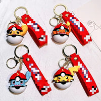 HKM-736339 Cartoon Car Keychain 3D Rubber Pendant for Backpack and Key Ring, Perfect for Birthdays