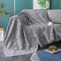 HKM-736339 Chenille Cotton Slipcover for Full Sofa with Blanket Cushion Cover in Various Colors