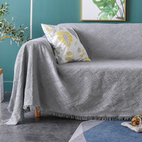 HKM-736339 Chenille Cotton Slipcover for Full Sofa with Blanket Cushion Cover in Various Colors