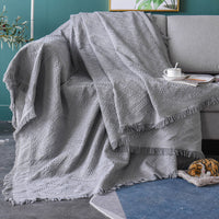 HKM-736339 Chenille Cotton Slipcover for Full Sofa with Blanket Cushion Cover in Various Colors