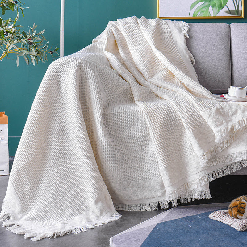 HKM-736339 Chenille Cotton Slipcover for Full Sofa with Blanket Cushion Cover in Various Colors