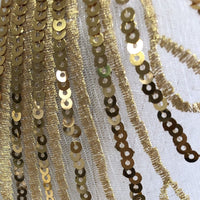 HKM-736339 Gold Glitter Embroidered Fabric Patch for Dance and Wedding Dress Decoration