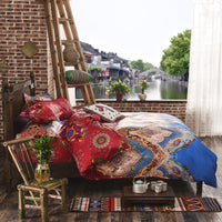 HKM-736659 Elegant Three-Piece Ethnic Polyester Bedding Set in Various Sizes