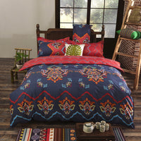 HKM-736659 Elegant Three-Piece Ethnic Polyester Bedding Set in Various Sizes
