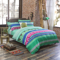 HKM-736659 Elegant Three-Piece Ethnic Polyester Bedding Set in Various Sizes