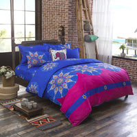 HKM-736659 Elegant Three-Piece Ethnic Polyester Bedding Set in Various Sizes