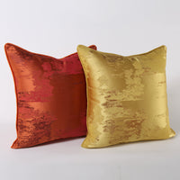 HKM-736723 Dark Green and Silver Green Landscape Print Cushion Cover - Asian Style Square Pillow, Multiple Sizes Available