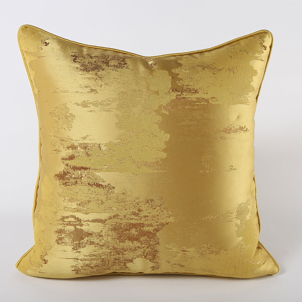 HKM-736723 Dark Green and Silver Green Landscape Print Cushion Cover - Asian Style Square Pillow, Multiple Sizes Available