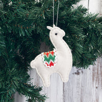HKM-736787 Festive Alpaca Christmas Tree Decoration Pendant Set - 4 Non-Woven Fabric Ornaments