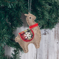 HKM-736787 Festive Alpaca Christmas Tree Decoration Pendant Set - 4 Non-Woven Fabric Ornaments
