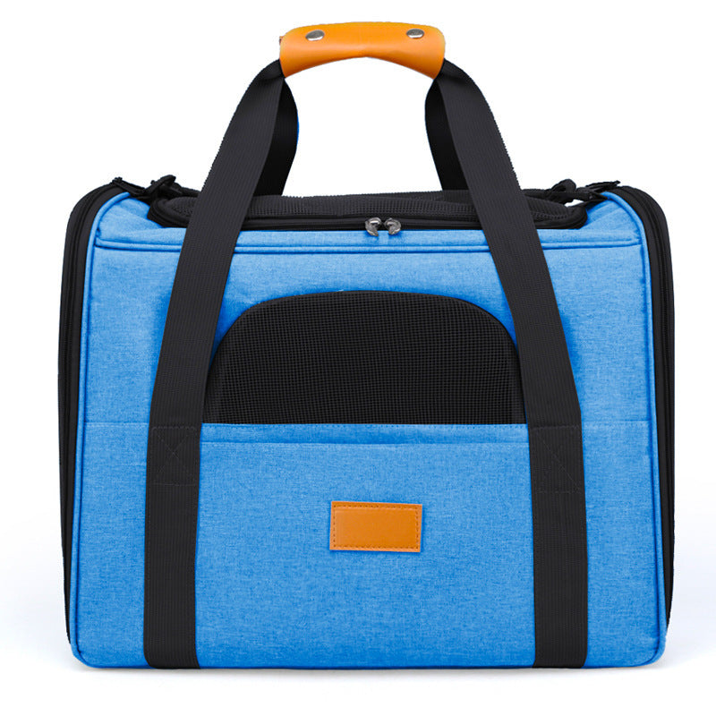 HKM-736851 Foldable Outdoor Diaper Bag for Small Dogs and Cats - Breathable Oxford Cloth Shoulder Handbag in Various Colors