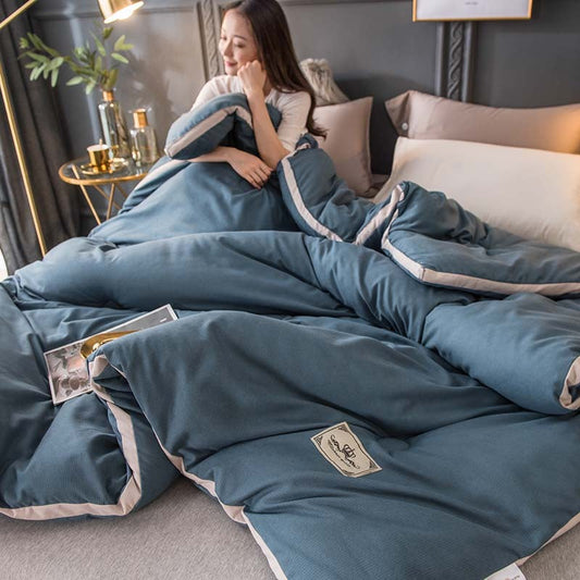 HKM-736979 Graphene Antibacterial Thickened Minimalist Warm Quilt - Multiple Colors Available