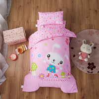 HKM-736979 Pure Cotton Nap Cartoon-Themed 3-Piece Baby Bedding Set with Quilt Cover, Sheet, and Pillowcase