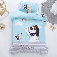 HKM-736979 Pure Cotton Nap Cartoon-Themed 3-Piece Baby Bedding Set with Quilt Cover, Sheet, and Pillowcase