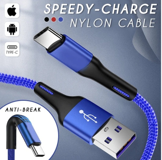 HKM-737043 2m Braided Type-C Data Cable for Charging and Data Transmission, Durable Frosted Aluminum Shell, Multiple Colors