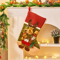 HKM-737107 Large Cartoon Candy Bag Christmas Decoration - Snowman, Elk, and Old Man Styles in Cloth