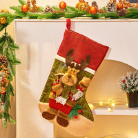 HKM-737107 Large Cartoon Candy Bag Christmas Decoration - Snowman, Elk, and Old Man Styles in Cloth