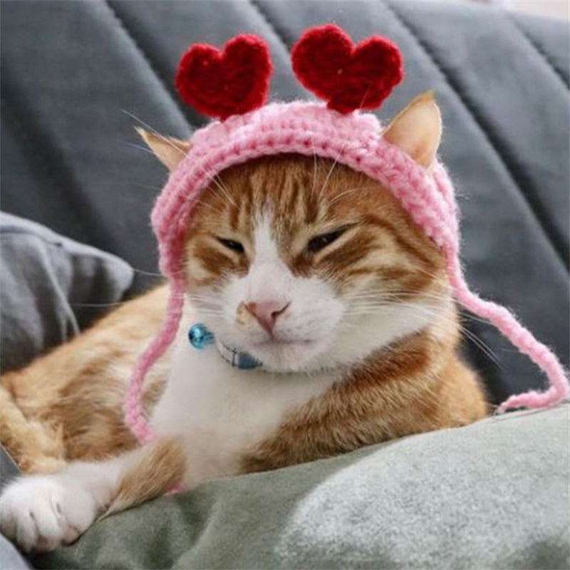 HKM-737171 Hand-Woven Wool Cat Head Cover for Autumn Parties