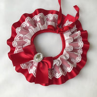 HKM-737363 Custom Handmade Cat Bib Collar Necklace - Available in Green, Purple, Peacock Blue, Red - Sizes S, M, L