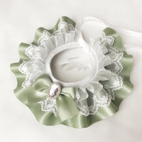 HKM-737363 Custom Handmade Cat Bib Collar Necklace - Available in Green, Purple, Peacock Blue, Red - Sizes S, M, L