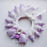 HKM-737363 Custom Handmade Cat Bib Collar Necklace - Available in Green, Purple, Peacock Blue, Red - Sizes S, M, L