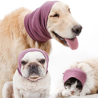 HKM-737363 Soft Cotton Pet Ear Muffs for Dogs and Cats – Anti-Noise, Warm and Comfortable, Available in Pink, Black, and Purple