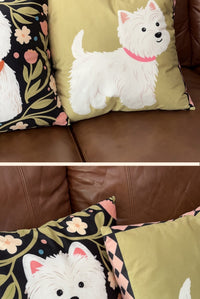 HKM-737491 Colorful Cute Puppy Design Pillow Cover - Modern 50x50cm Pillowcase in Simple Style