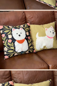 HKM-737491 Colorful Cute Puppy Design Pillow Cover - Modern 50x50cm Pillowcase in Simple Style