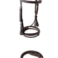 HKM-737491 Cowhide Hose Reins for Equestrian Activities - Available in Black and Dark Brown, Sizes S, M, L, XL
