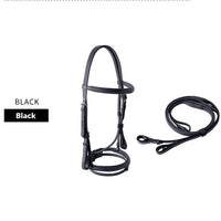 HKM-737491 Cowhide Hose Reins for Equestrian Activities - Available in Black and Dark Brown, Sizes S, M, L, XL