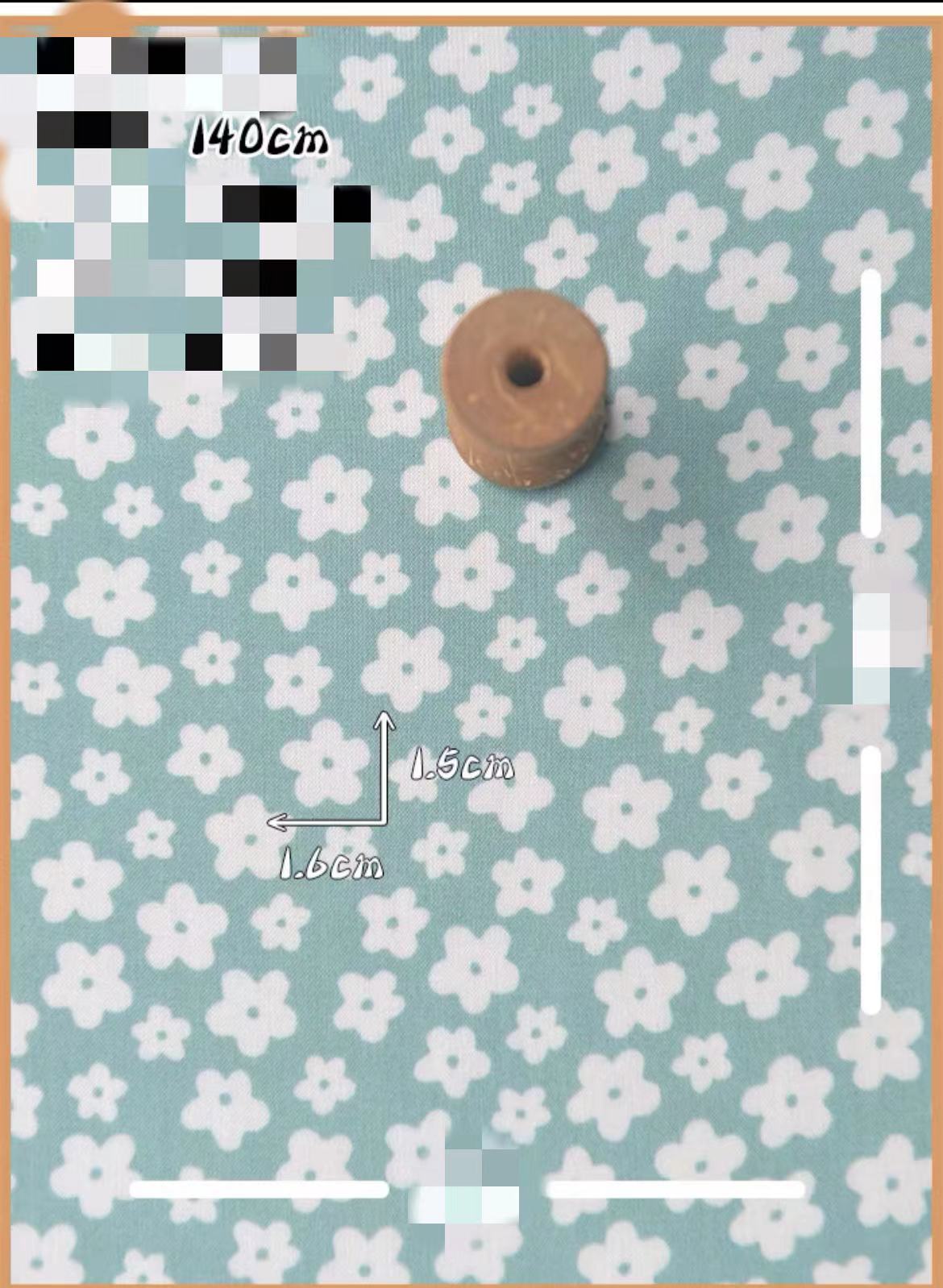 HKM-737491 Delicate Hand-Made Cotton Silk Rayon Fabric with Floral Print - 0.5m x 1m