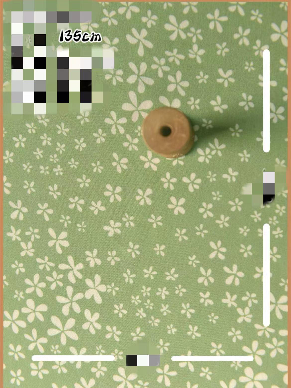 HKM-737491 Delicate Hand-Made Cotton Silk Rayon Fabric with Floral Print - 0.5m x 1m