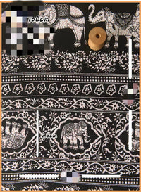 HKM-737491 Delicate Hand-Made Cotton Silk Rayon Fabric with Floral Print - 0.5m x 1m