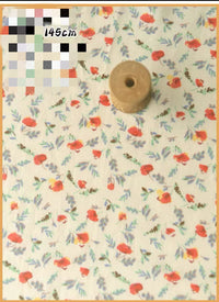 HKM-737491 Delicate Hand-Made Cotton Silk Rayon Fabric with Floral Print - 0.5m x 1m