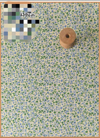 HKM-737491 Delicate Hand-Made Cotton Silk Rayon Fabric with Floral Print - 0.5m x 1m