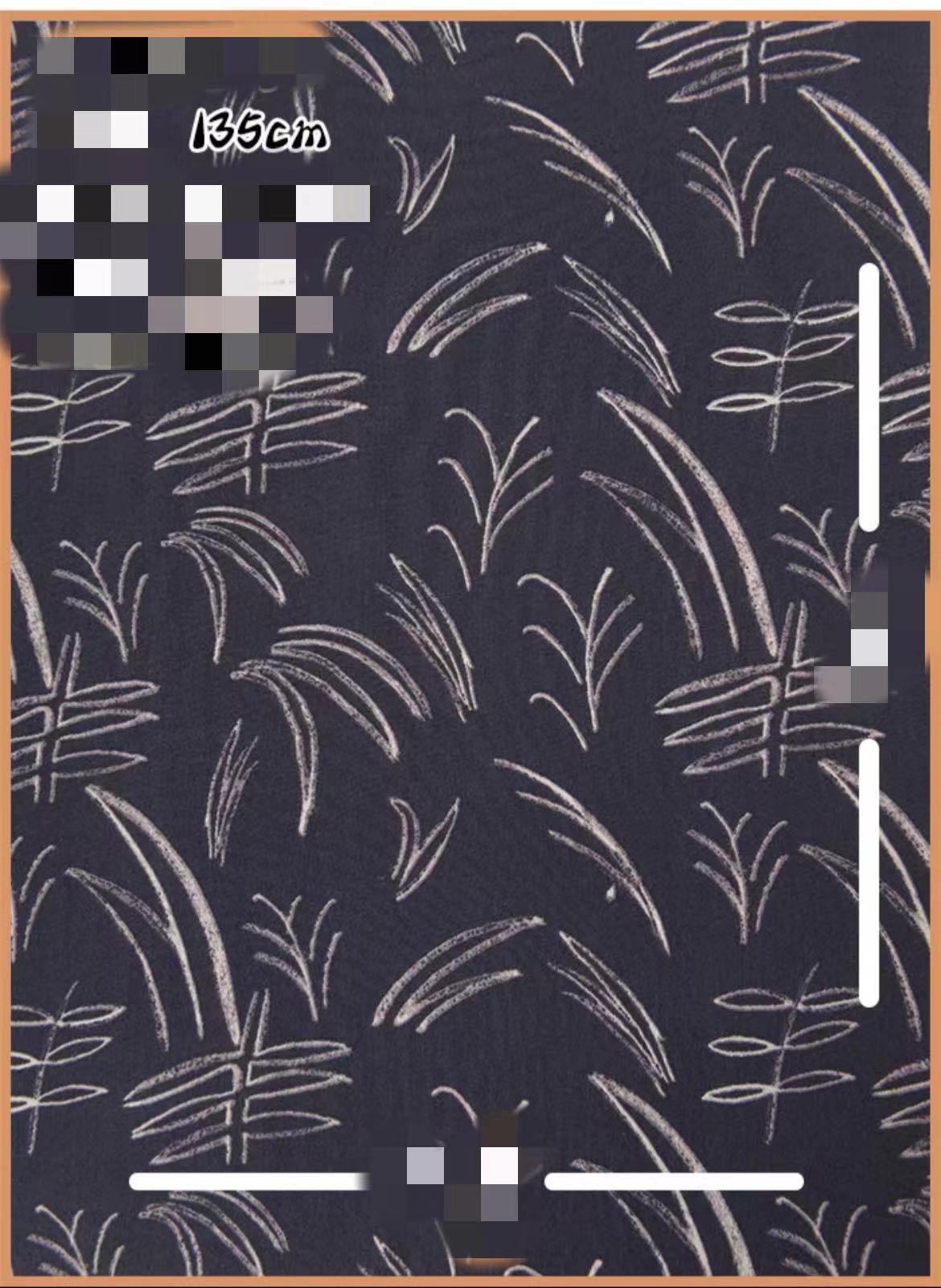 HKM-737491 Delicate Hand-Made Cotton Silk Rayon Fabric with Floral Print - 0.5m x 1m