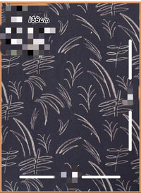 HKM-737491 Delicate Hand-Made Cotton Silk Rayon Fabric with Floral Print - 0.5m x 1m