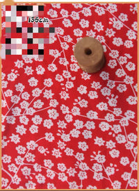 HKM-737491 Delicate Hand-Made Cotton Silk Rayon Fabric with Floral Print - 0.5m x 1m