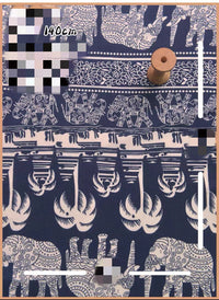 HKM-737491 Delicate Hand-Made Cotton Silk Rayon Fabric with Floral Print - 0.5m x 1m