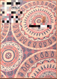HKM-737491 Delicate Hand-Made Cotton Silk Rayon Fabric with Floral Print - 0.5m x 1m