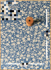 HKM-737491 Delicate Hand-Made Cotton Silk Rayon Fabric with Floral Print - 0.5m x 1m