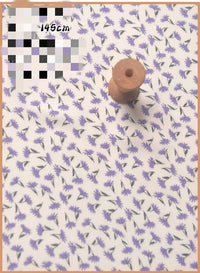 HKM-737491 Delicate Hand-Made Cotton Silk Rayon Fabric with Floral Print - 0.5m x 1m