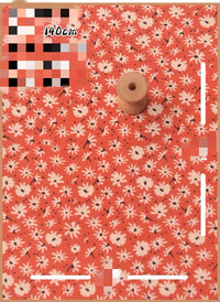 HKM-737491 Delicate Hand-Made Cotton Silk Rayon Fabric with Floral Print - 0.5m x 1m