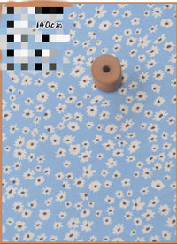 HKM-737491 Delicate Hand-Made Cotton Silk Rayon Fabric with Floral Print - 0.5m x 1m